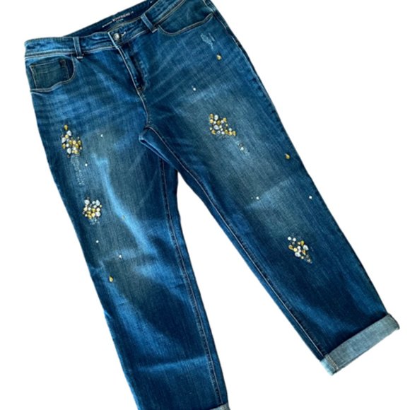 Chicos Boyfriend jeans with bling!
